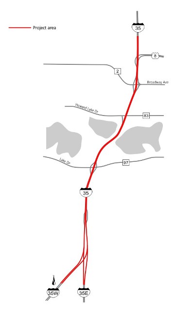 i 35 road work project map