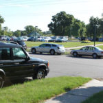 Cars lined up around Smith Park