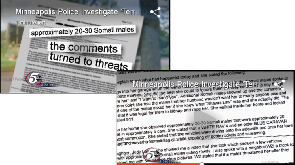 Screenshots of the police report as reported by KSTP.com