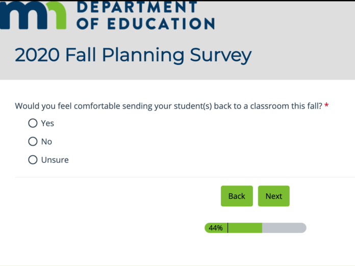 MDE survey, screenshot