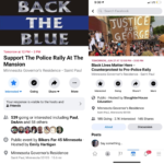 Both sides advertised their respective rallies on Facebook.