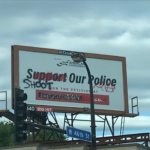 A billboard, put up by the Center of the American Experiment, was vandalized earlier this week. (Image credit: Center of the American Experiment)