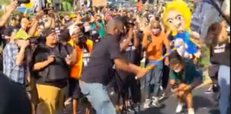 Footage shows DFL candidate beating effigy of reporter on her front driveway