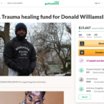 This is a screenshot of Donald Williams’s Go Fund Me campaign captured 5/1/2021.