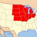 The 12 state Midwestern region (Wikimedia Commons)