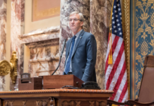 Dr. Scott Jensen: ‘I stood in the breach. Did I flinch?’ Dr. Scott Jensen presides over the Minnesota Senate. (Minnesota Senate Media/Facebook)