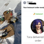 An Instacart driver named Tara reportedly smashed an old couple’s groceries. (Facebook/Screenshot)