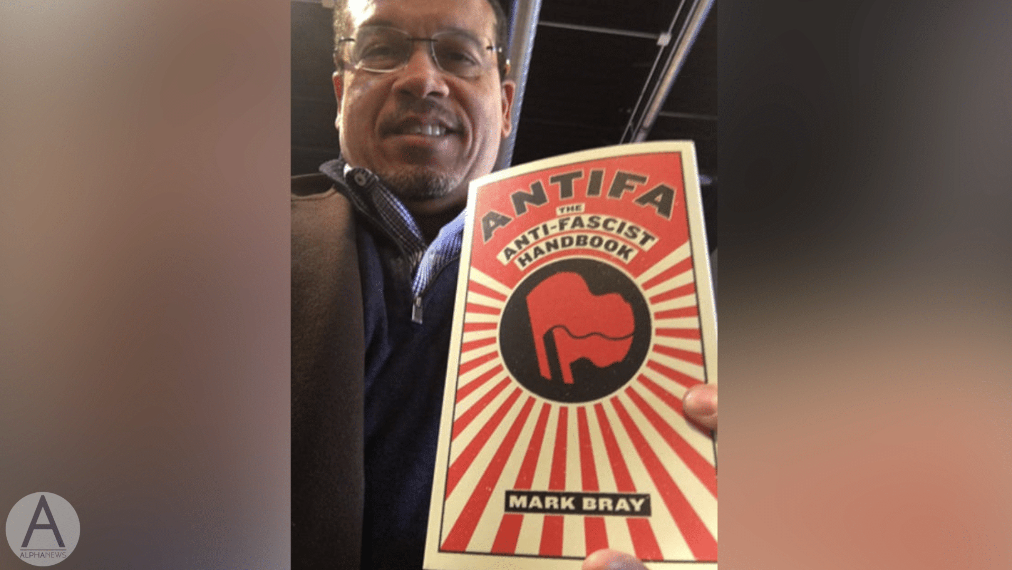 Keith Ellison with Antifa Book