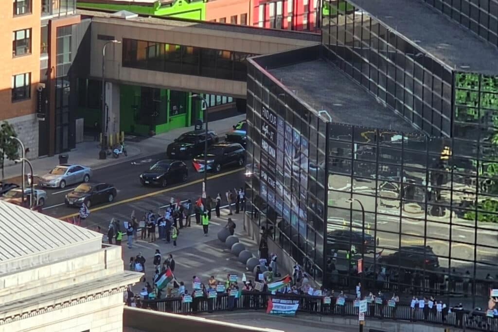 Activists protest former Israeli prime minister's appearance in Minneapolis