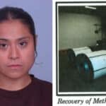 Left: Isabel Lopez/Sherburne County Jail; Right: Steel containers allegedly containing methamphetamine/USDOJ