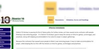 UPDATE: District 10 Hockey ‘pauses’ on-ice prayer ban policy amid criticism, blames ‘confusion’