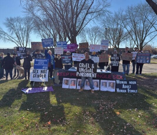 Protesters speak out against ‘barbaric’ policy allowing men in Shakopee women’s prison Shakopee