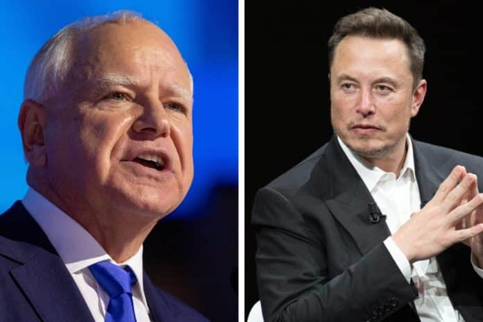 Tim Walz Elon Musk