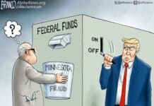 Alpha News cartoon: Cut off