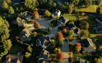 houses aerial view