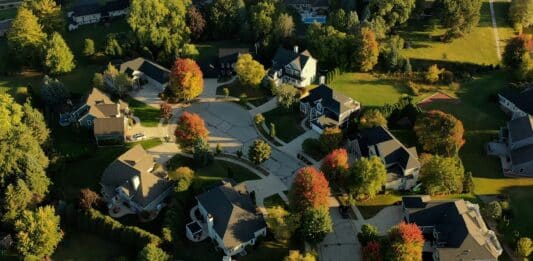 houses aerial view
