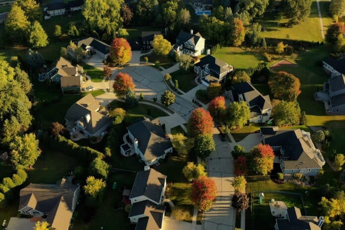 houses aerial view