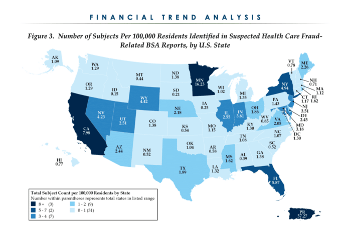 Fraud subjects per capita