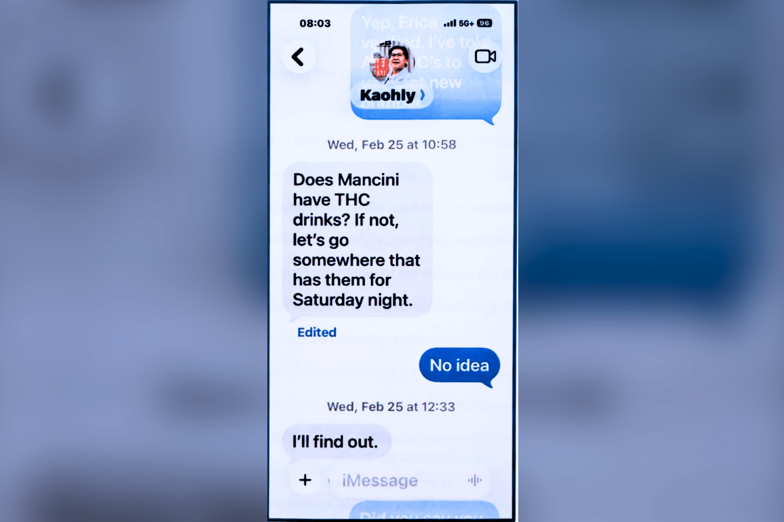 Mancini's text message