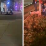 Dinkytown sees multiple violent incidents over holiday weekend; ‘dozens of guns’ encountered, sources say First responders assist injured parties in Dinkytown Friday morning (right) and Sunday morning (left). (Crime Watch Minneapolis)