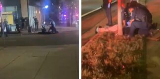 First responders assist  injured parties in Dinkytown Friday morning (right) and Sunday morning (left). (Crime Watch Minneapolis)