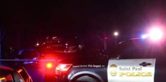 St. Paul police respond to a fatal stabbing in March 2025. (St. Paul Police Department/X)