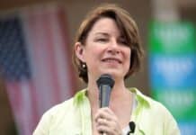 Sen. Amy Klobuchar speaks at a meet and greet at the Adel Pavilion in Adel, Iowa, during her 2019 run for president.