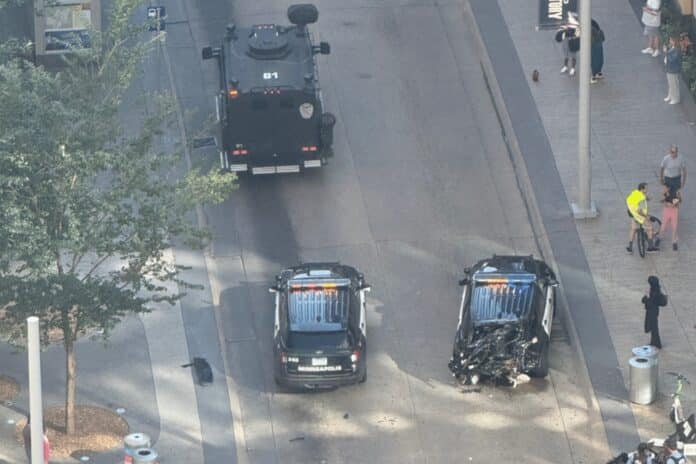 shooting2 Responders on site of an active shooter incident in downtown Minneapolis Sept. 2, 2026. (Submitted to Crime Watch Minneapolis)