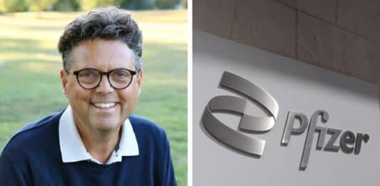 Longtime Pfizer lobbyist running for competitive seat in Minnesota House Jim DeMay and Pfizer logo