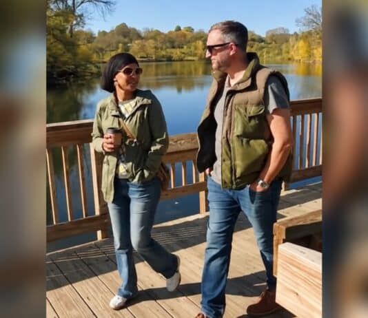 Rep. Ilhan Omar and her husband in a video posted to social media Friday.