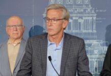 Dr. Scott Jensen speaks at a press conference in September 2022.