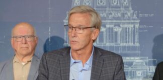Dr. Scott Jensen speaks at a press conference in September 2022.