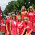 Republican Leslie Larson with her family on the campaign trail.