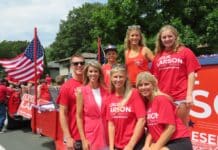 Republican Leslie Larson with her family on the campaign trail.