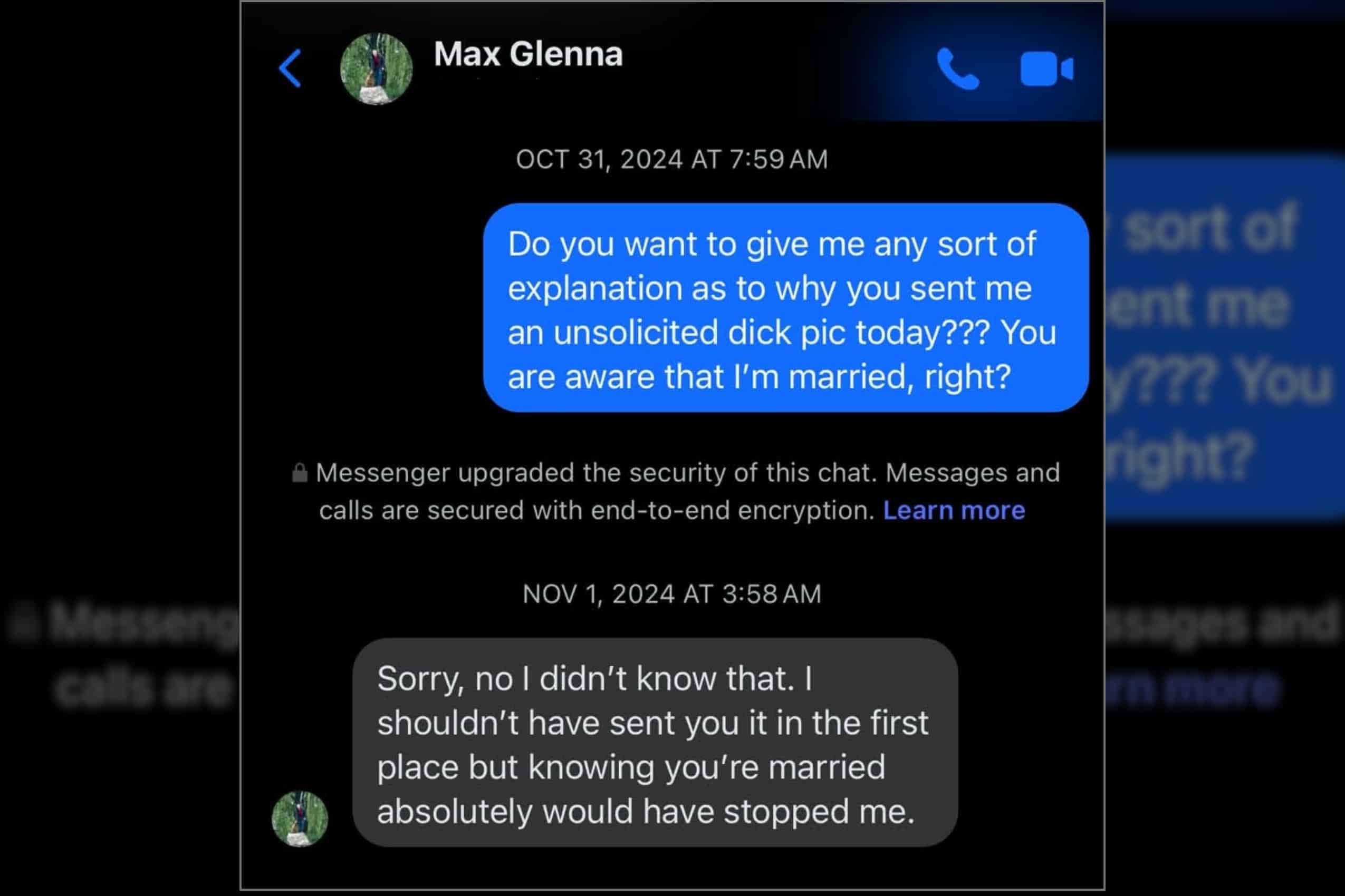 Max Glenna Facebook message
