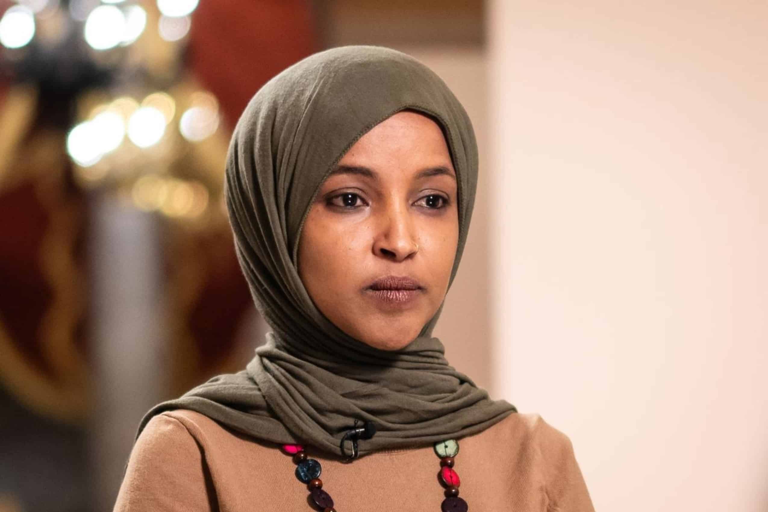 Rep. Ilhan Omar prepares for a TV interview on Capitol Hill in Washington on Jan. 7, 2026. 