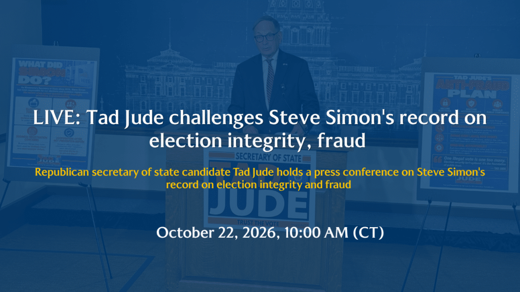 LIVE: Tad Jude challenges Steve Simon's record on election integrity,