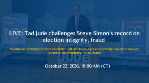 LIVE: Tad Jude challenges Steve Simon's record on election integrity, fraud