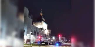Minneapolis police respond to the Basilica of St. Mary.