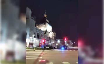 Minneapolis police respond to the Basilica of St. Mary.