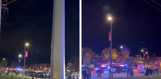 Police respond to a shooting at Eden Prairie High School's homecoming football game Friday night.