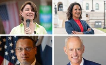 Amy Klobuchar, Lisa Demuth, Keith Ellison, and Ron Schutz