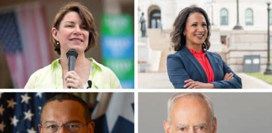 Amy Klobuchar, Lisa Demuth, Keith Ellison, and Ron Schutz