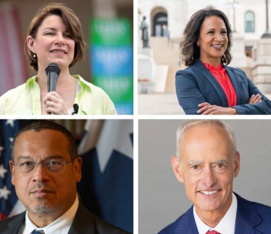 Amy Klobuchar, Lisa Demuth, Keith Ellison, and Ron Schutz
