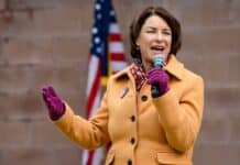 Sen. Amy Klobuchar speaks during a get out the vote event in October 2020.