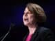 Sen. Amy Klobuchar speaks at the 2019 California Democratic Party State Convention during her campaign for president.