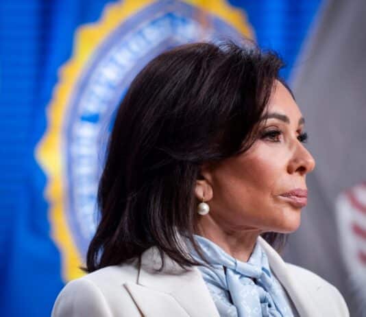 U.S. Attorney Jeanine Pirro at the Department of Justice in Washington on April 27, 2026.