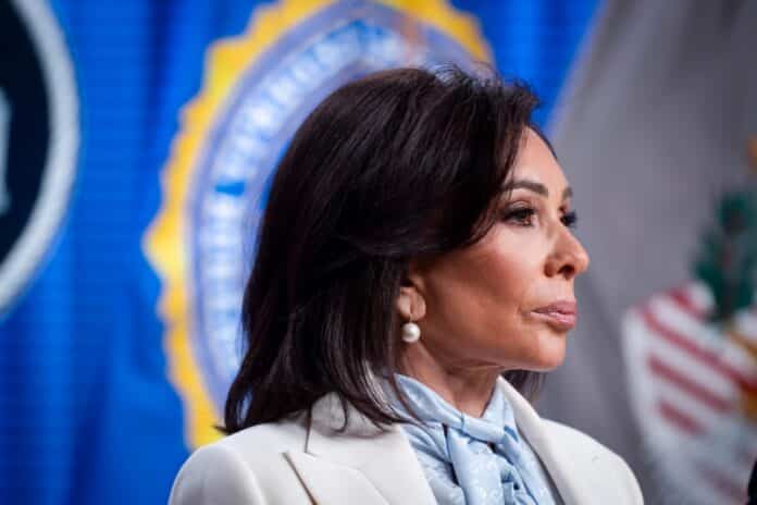 U.S. Attorney Jeanine Pirro at the Department of Justice in Washington on April 27, 2026.